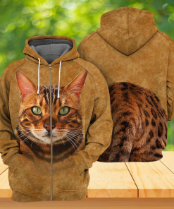 Bengal Cat All Over Hoodie