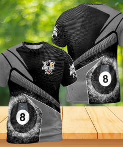 Custom Name 8 Balls Billiard Grunge Men's 3D T-shirt